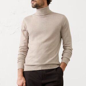 Banana Republic Merino Wool Turtleneck Sweater, Oatmeal Heather, Medium, EUC
